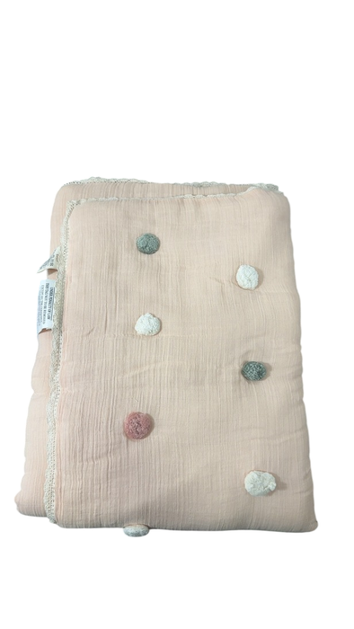 Shop Crane Baby Quilted Blanket, Parker Pom Pom Pink at GoodBuy Gear