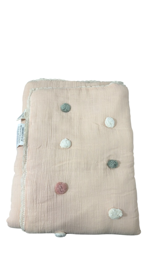 Shop Crane Baby Quilted Blanket, Parker Pom Pom Pink at GoodBuy Gear