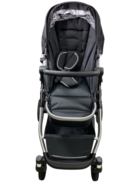 Shop Mockingbird Single to Double 2.0 Stroller, 2024, Black, Silver With Black Leather, Windowpane at GoodBuy Gear