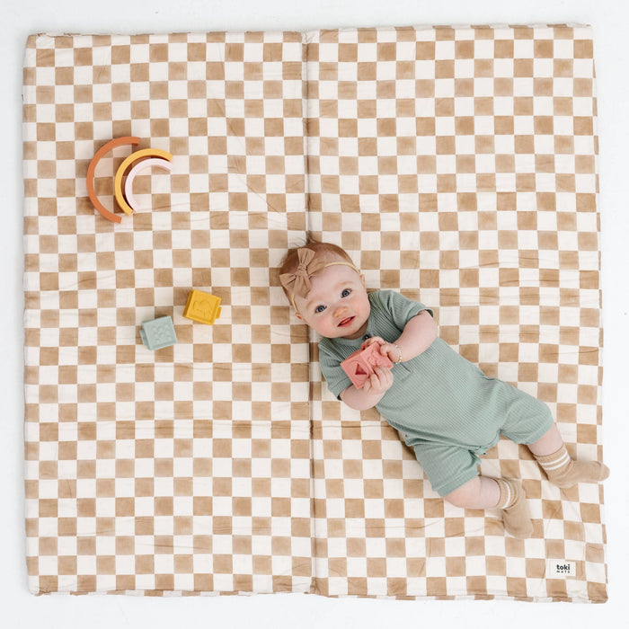 Toki Kids Checker Toffee Organic Cotton Cover