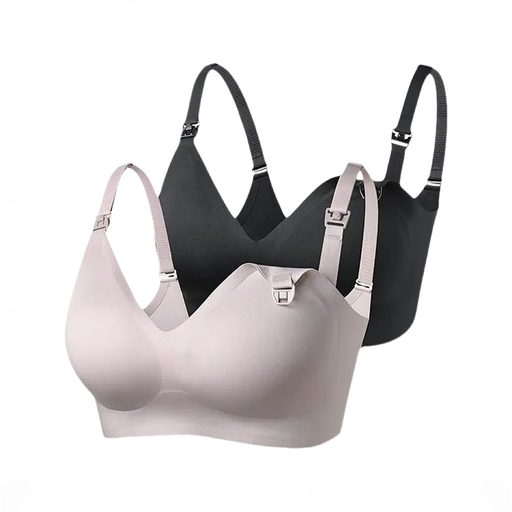 Shop Momcozy Ultra Soft & Omni Maternity Nursing Bra (2 Pack), Black/Brown, Large at GoodBuy Gear