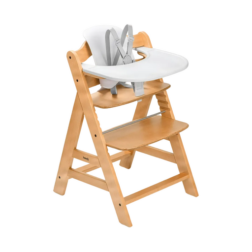 Shop Hauck Alpha+ Adjustable Wooden High Chair Set, Natural, White Set, Without Cushion at GoodBuy Gear