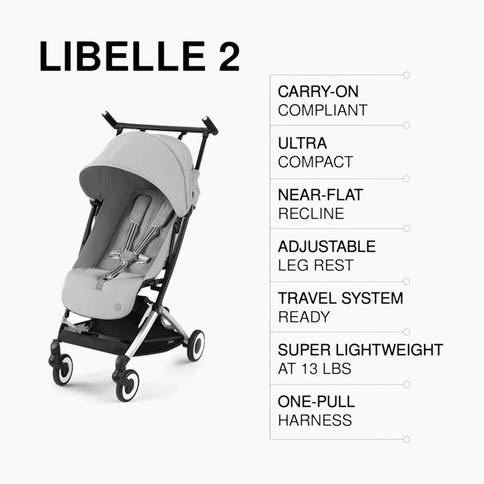 Cybex Libelle 2 Compact Stroller, Fog Grey, 2024