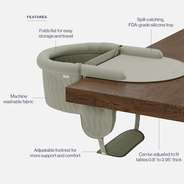 Lalo Hook-On High Chair, Sage