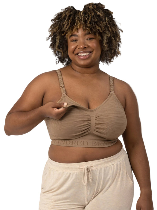Kindred Bravely Sublime Hands-Free Pumping & Nursing Bra, Latte, 1X, Super Busty