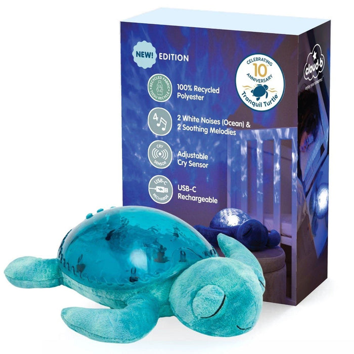 cloudb Tranquil Turtle White Noise Sound Machine and Nightlight Projector, Aqua