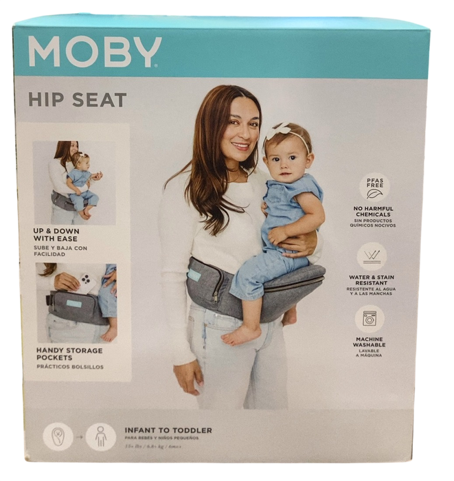 Shop Moby Padded Hip Seat Carrier, Heather grey at GoodBuy Gear