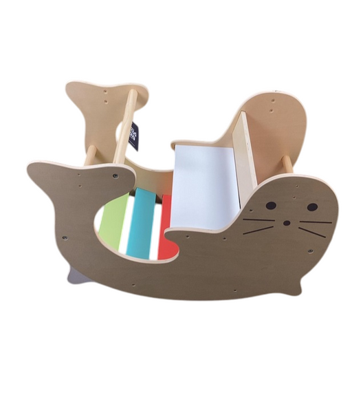 Shop Olakids Wooden Seal Arch Rocker, Rainbow at GoodBuy Gear