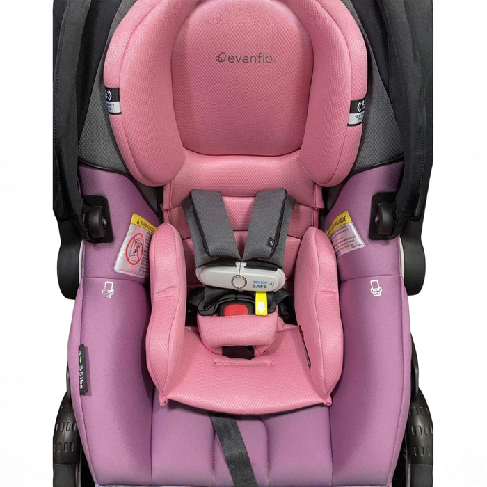Shop Evenflo Gold Shyft Dual Ride Infant Car Seat Stroller Combo, 2023, Opal Pink, with Carryall Storage and Extended Canopy at GoodBuy Gear