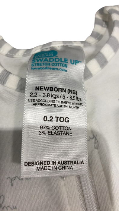 Shop Love To Dream Swaddle Up Lite 0.2 Sleep Sack, Newborn, You Are My White at GoodBuy Gear