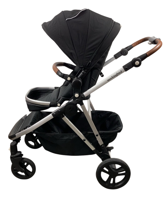Shop Mockingbird Single to Double 2.0 Stroller, 2024, Black, Silver With Penny Leather, Windowpane at GoodBuy Gear