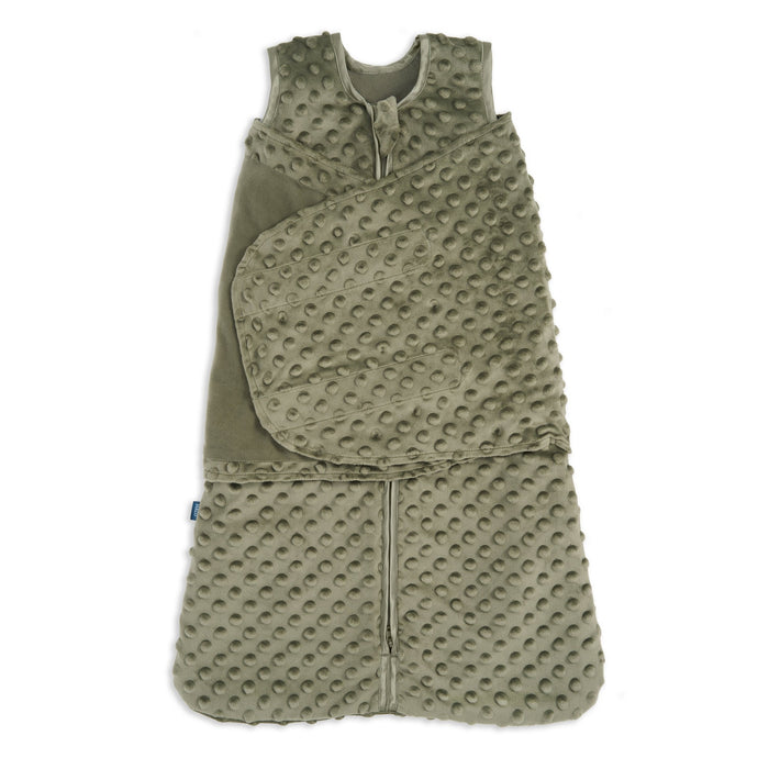 Halo Sleepsack Swaddle Plushy Dot Velboa, Newborn, Olive Green