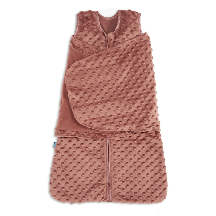 Halo Sleepsack Swaddle Plushy Dot Velboa, Newborn, Cedar