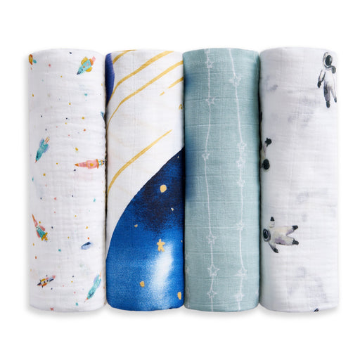Shop Aden + Anais Cotton Muslin Swaddles Pack of 4, Space Orbit at GoodBuy Gear