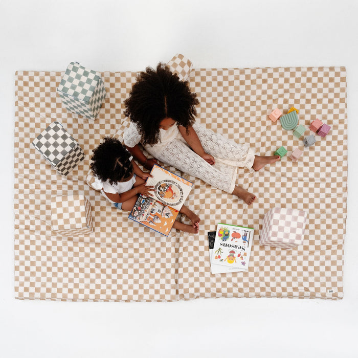 Toki Kids Checker Toffee Organic Cotton Cover