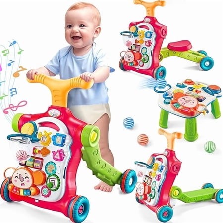 Shop Auntyfey 5-in-1 Adjustable Baby Walker, Red at GoodBuy Gear