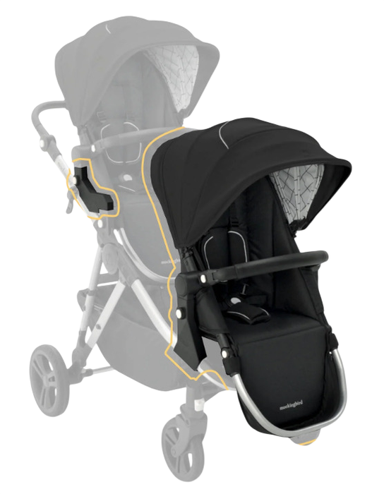 Shop Mockingbird 2nd Seat Kit 2.0, Black, Silver With Black Leather, Windowpane at GoodBuy Gear