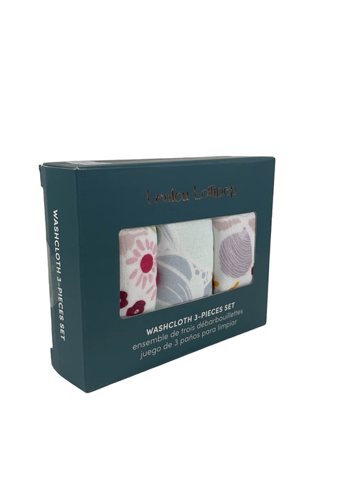Shop LouLou Lollipop Washcloth Set 3 Pack, Shell Floral at GoodBuy Gear