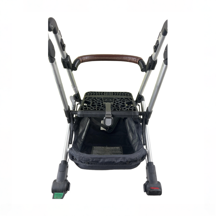 Shop UPPAbaby MINU V2 Stroller Frame, 2022, Silver with Saddle Leather at GoodBuy Gear