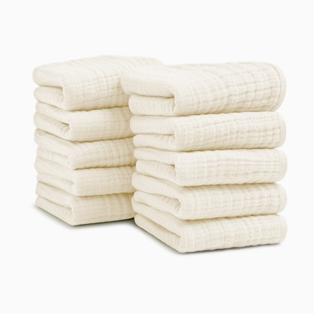 Shop Small Story Cotton Muslin Washcloths, White at GoodBuy Gear