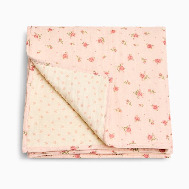 Shop Tiny Kind Organic Cotton Muslin Blanket, Little Roses at GoodBuy Gear