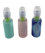 Shop Dr. Brown's Natural Flow Anti-Colic Options+ Narrow Glass Baby Bottles with Silicone Bottle Sleeve, 3 Pack, 8 oz, Pink, Mint, Glow at GoodBuy Gear
