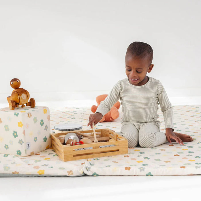 Toki Kids Epic Padded Play Mat 60" x 84", Playful Posies