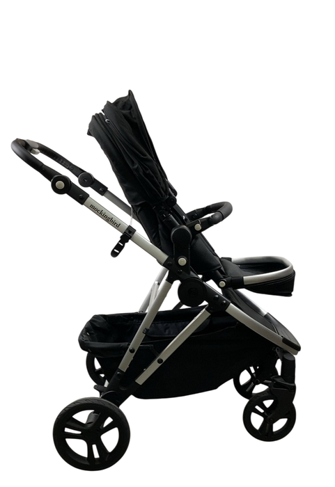 Shop Mockingbird Single 2.0 Stroller, 2024, Black, Silver With Black Leather, Watercolor Drops at GoodBuy Gear