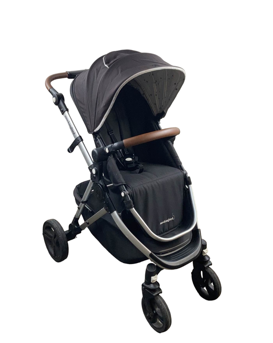 used Mockingbird Single Stroller, 2021, Black, Watercolor Drops, Silver With Penny Leather