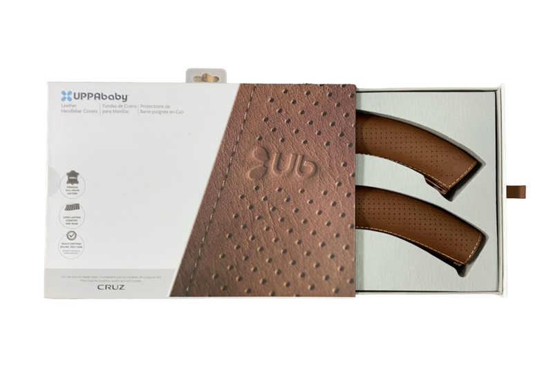 uppababy vista leather handlebar cover in saddle UPPAbaby Leather Handlebar Covers For CRUZ, Saddle