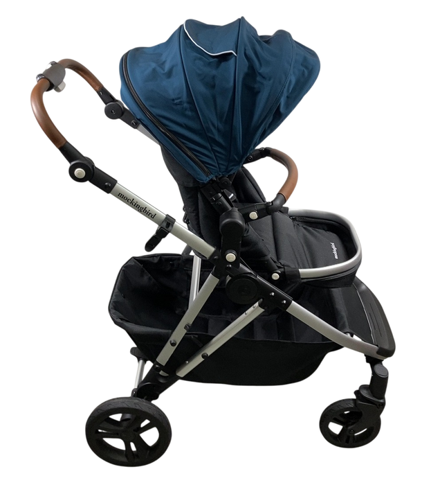 Shop Mockingbird Single to Double 2.0 Stroller, 2024, Sea, Silver With Penny Leather, Windowpane at GoodBuy Gear