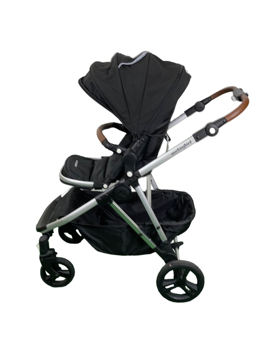 secondhand Mockingbird Single to Double 2.0 Stroller, 2023, Silver with Penny Leather, Windowpane, Black