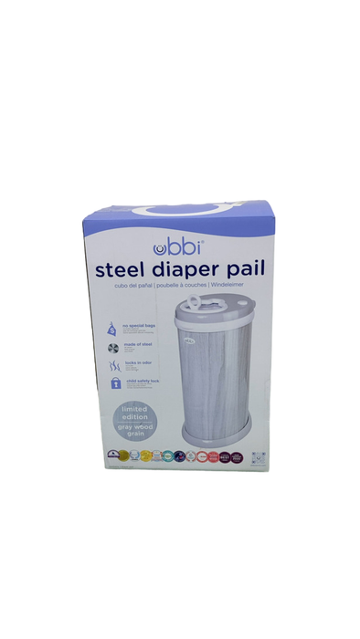 Shop Ubbi Diaper Pail, Gray Woodgrain at GoodBuy Gear