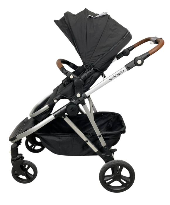 Shop Mockingbird Single to Double 2.0 Stroller, 2024, Black, Silver With Penny Leather, Watercolor Drops at GoodBuy Gear