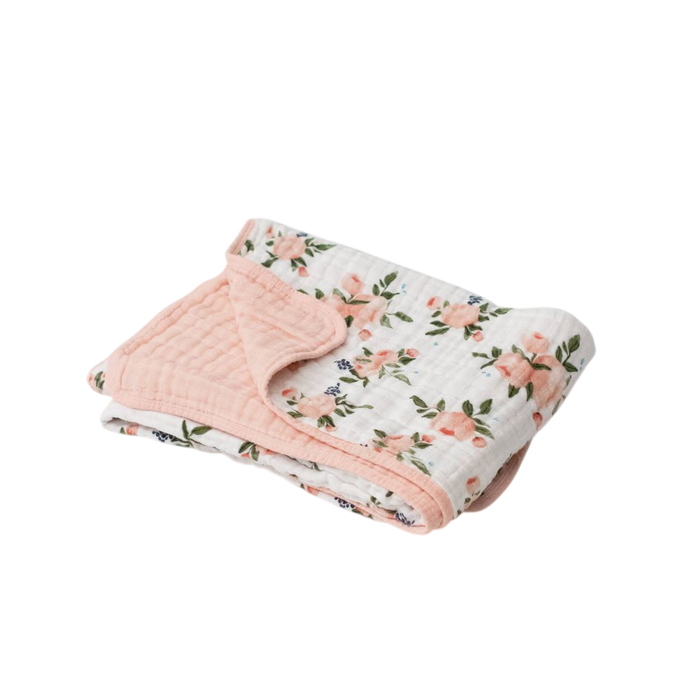 Shop Little Unicorn Cotton Muslin Baby Quilt, Watercolor Roses at GoodBuy Gear