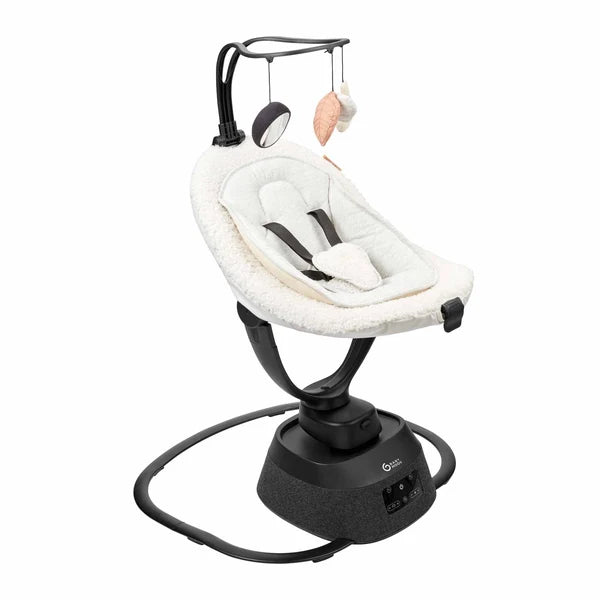Babymoov Swoon Evolution Smart Baby Swing, Curly White Boucle