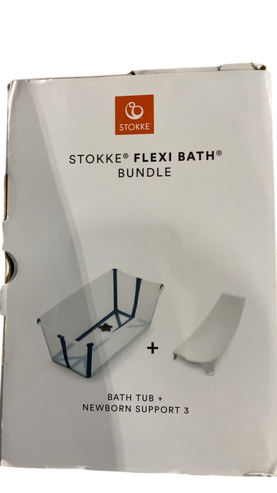 Shop Stokke Flexi Bath Bundle Pack, Regular, Transparent Ocean Blue at GoodBuy Gear