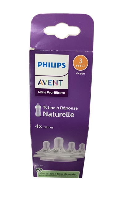 Shop Philips Avent Natural Baby Bottle Nipples, 4-Pack, Flow 3 at GoodBuy Gear