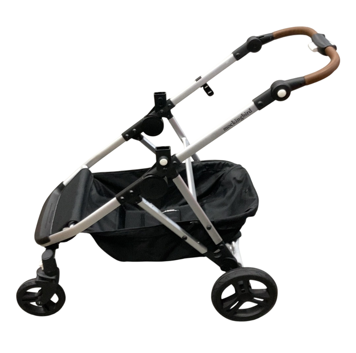 Shop Mockingbird 2.0 Single to Double Stroller Frame, 2025, Silver With Penny Leather at GoodBuy Gear