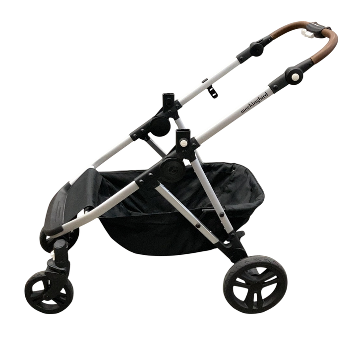Shop Mockingbird 2.0 Single to Double Stroller Frame, 2025, Silver With Penny Leather at GoodBuy Gear