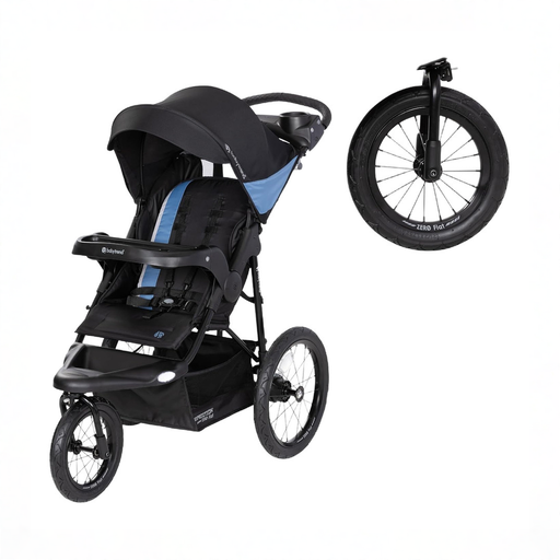 Shop Baby Trend Expedition Flat Jogger with LED Lights, 2025, Dash Blue at GoodBuy Gear