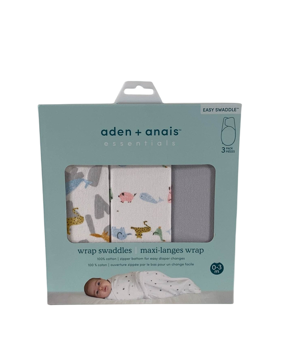 Shop Aden + Anais Essentials Easy Wrap Swaddle, 3 Pack, Alphabet Animals, Small (0-3 Months) at GoodBuy Gear