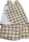Shop Halo Micro-Fleece Swaddle, Gingham Tan, Newborn at GoodBuy Gear