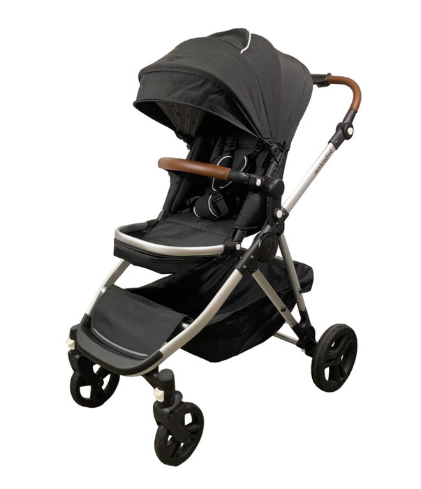 secondhand Mockingbird Single to Double 2.0 Stroller, 2023, Silver with Penny Leather, Watercolor Drops, Black