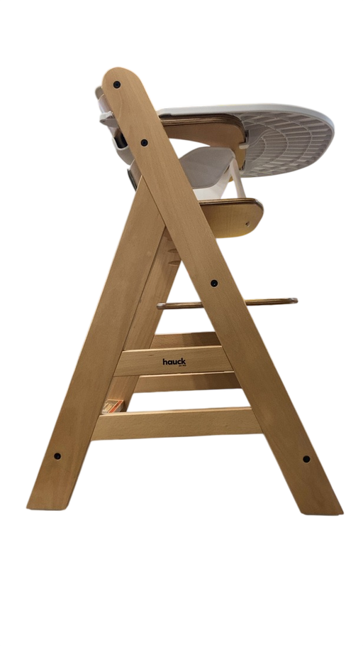 Shop Hauck Alpha+ Grow Along Wooden High Chair Seat with White Removable Tray, Natural/White, With seat harness at GoodBuy Gear