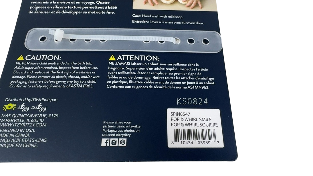 Shop Itzy Ritzy Itzy Pop & Whirl Fidget Spinner Travel & Bath Toy, Smile at GoodBuy Gear