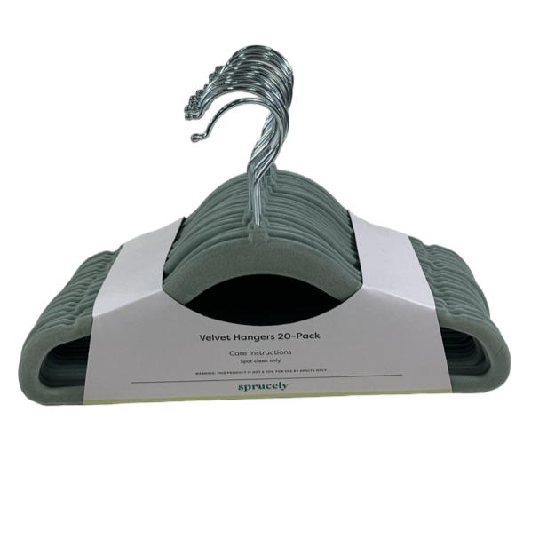 Shop Sprucely Velvet Hangers 20 Pack, Sage at GoodBuy Gear