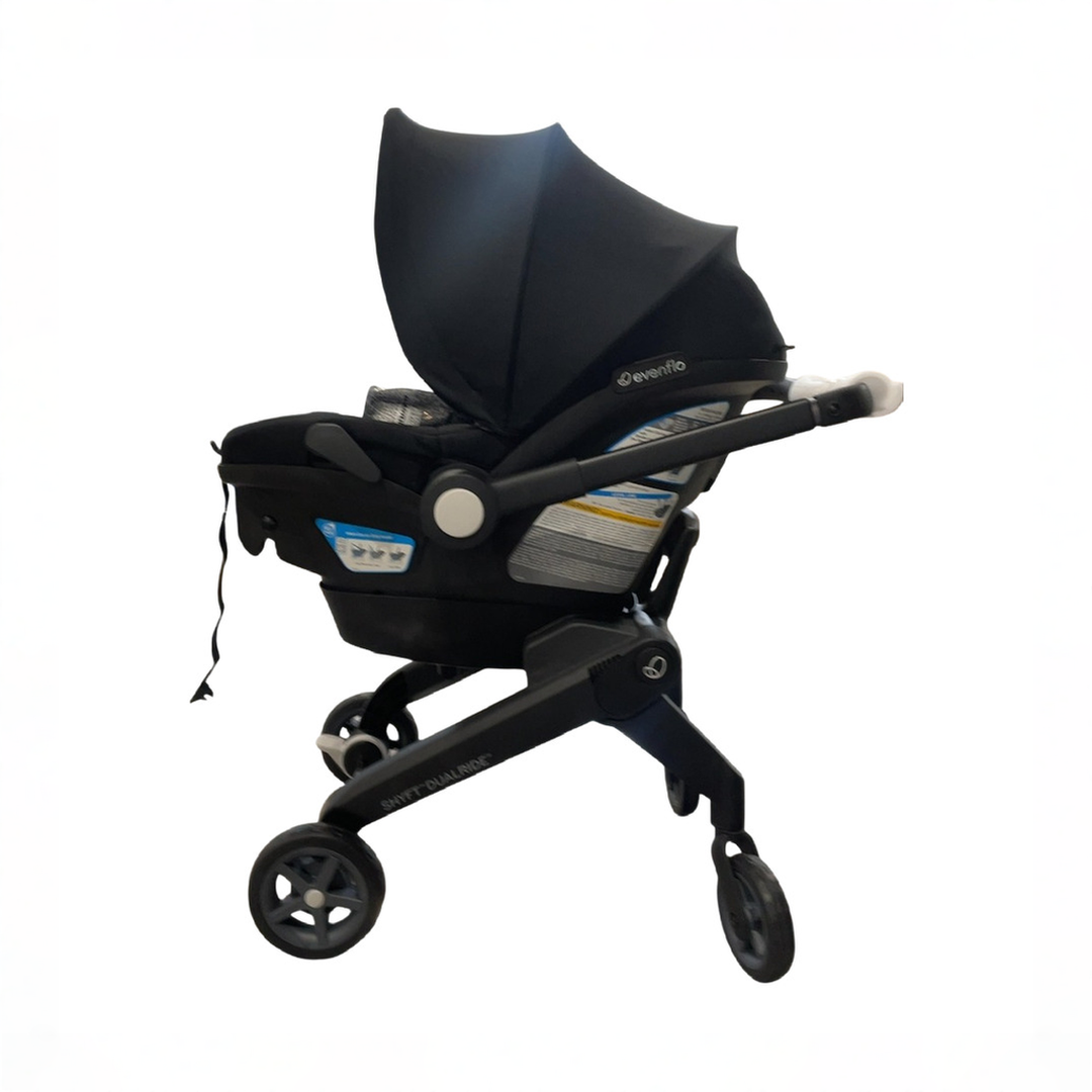 Evenflo Shyft Dual Ride Infant Car Seat Stroller Combo, 2024, Beaufort Black, Original Model