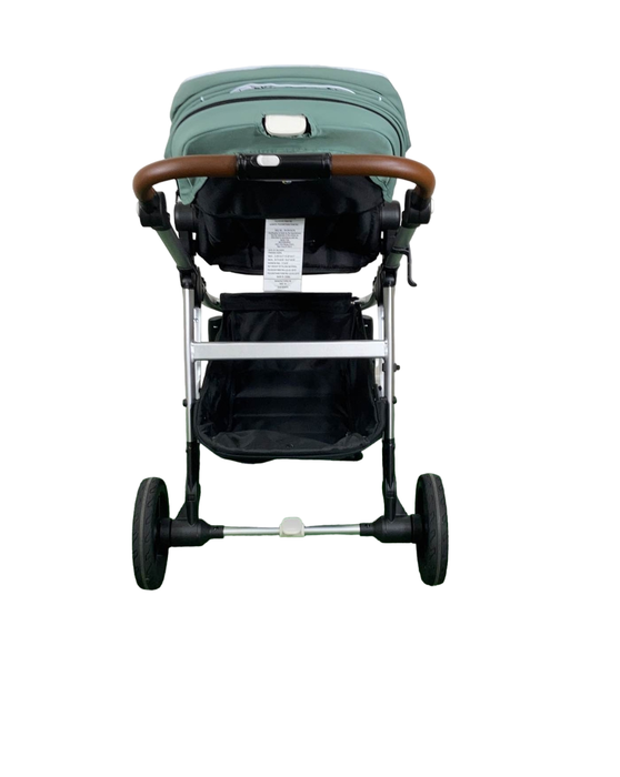 Mockingbird Single to Double Stroller, Silver with Penny Leather, Windowpane, Sage, 2023