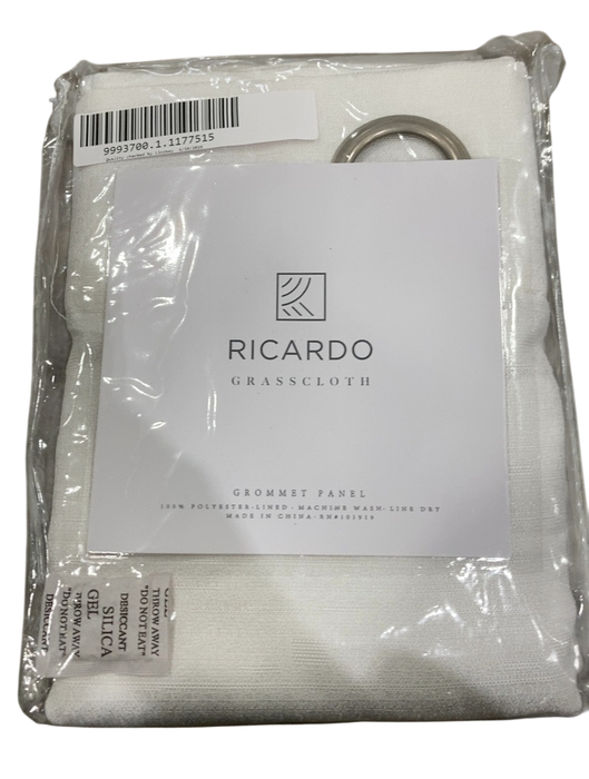 Shop Ricardo Trading Grasscloth Window Panel Curtains, White, 54"Wx45"L, Wand at GoodBuy Gear